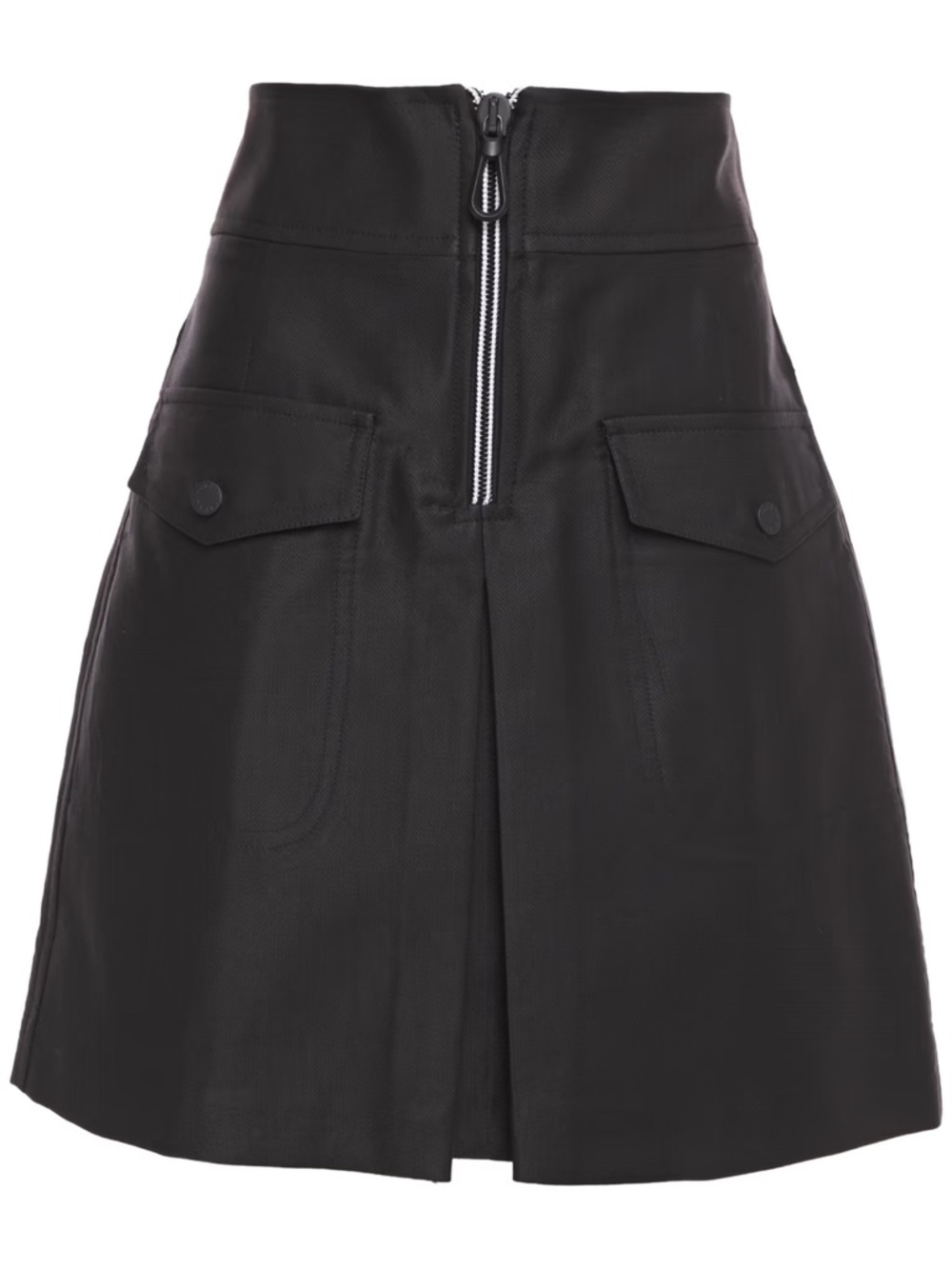 Sandro Aliya Zip Cotton Blend Twill Skirt - Picture 3 of 9